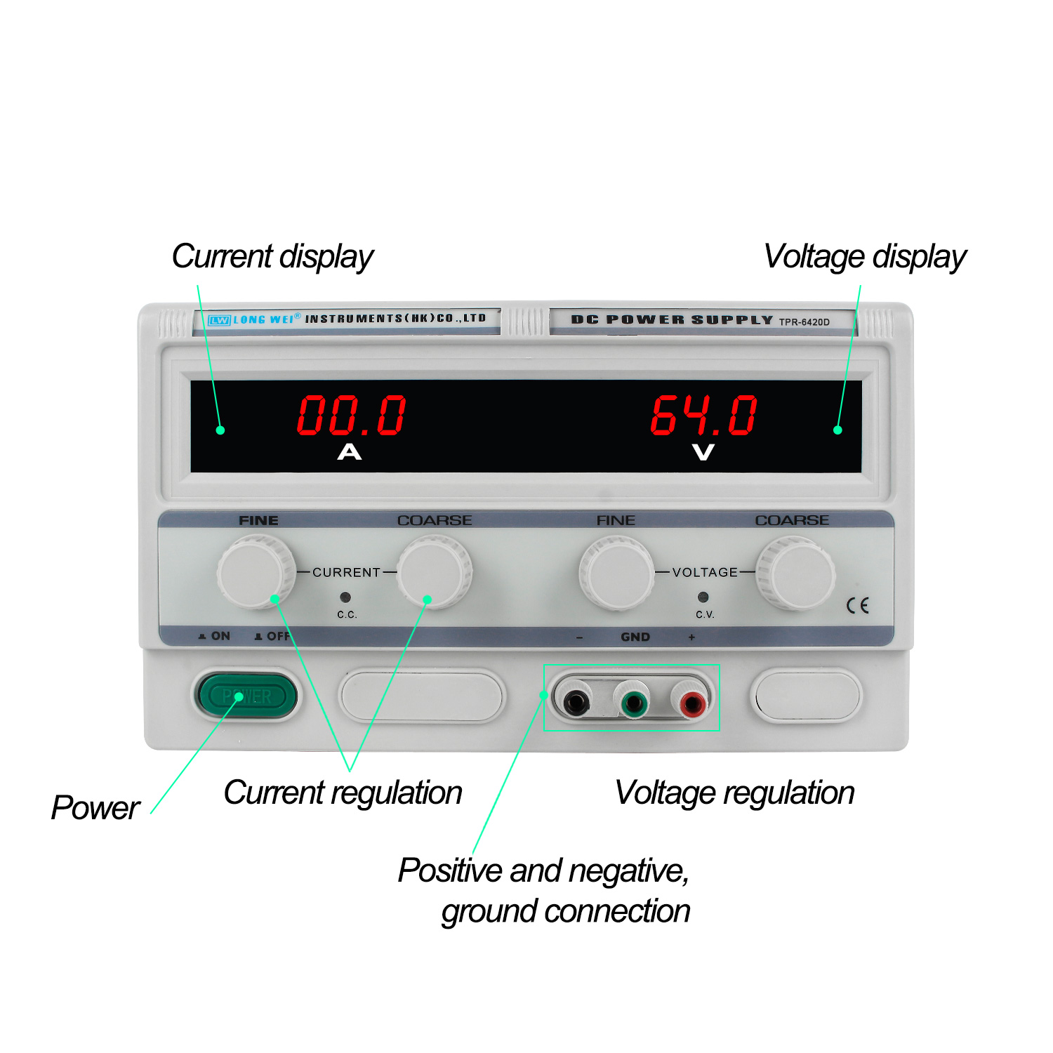 Longwei TPR-6420D 64V 20A LED  - огляд і ціна Linear Lab Power Supply Adjustable