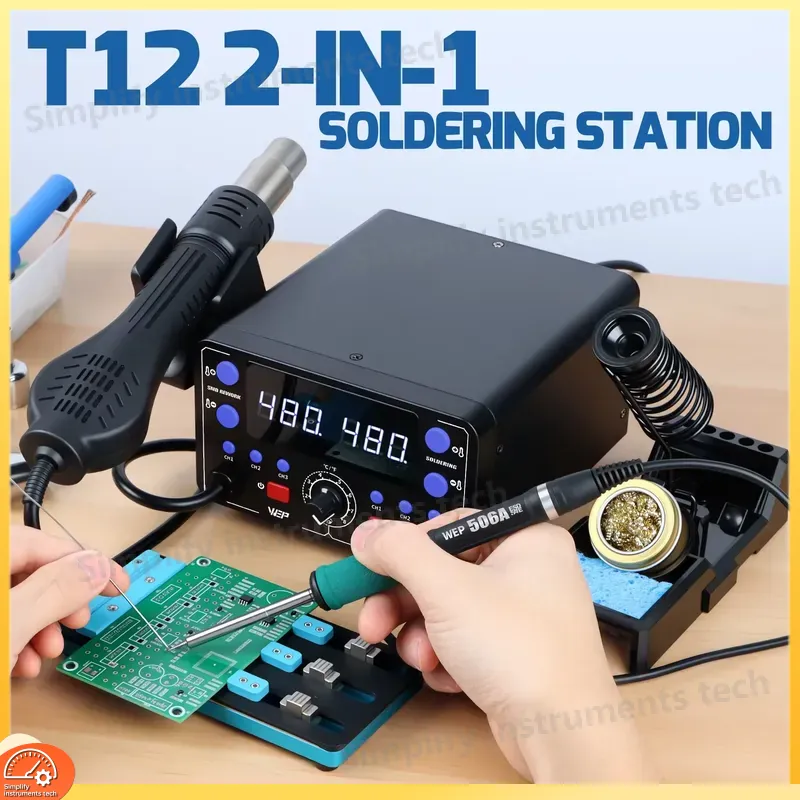 775W Soldering Station 2 in 1  - огляд і ціна Hot Air Rework Station T12