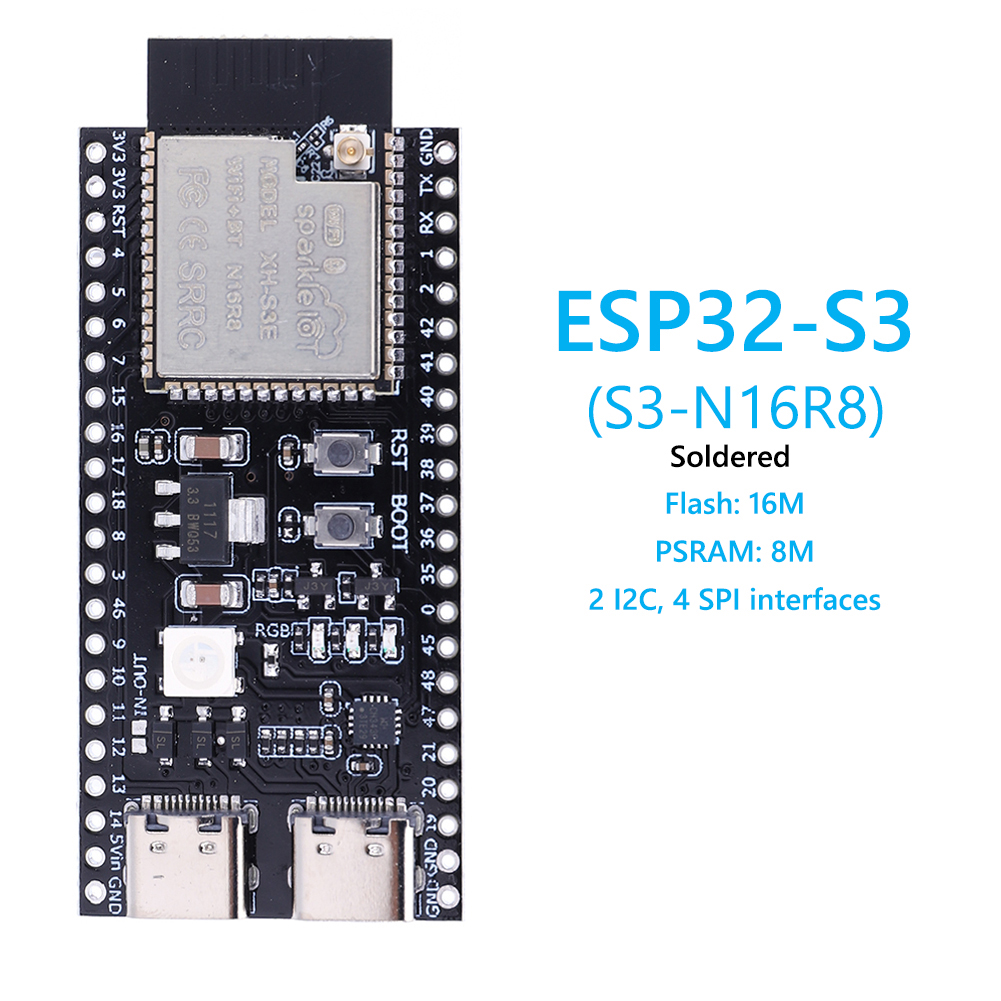 ESP32 S3 N16R8 N8R2 Dual Type- - огляд і ціна Esp32 S3 Development Board Lot