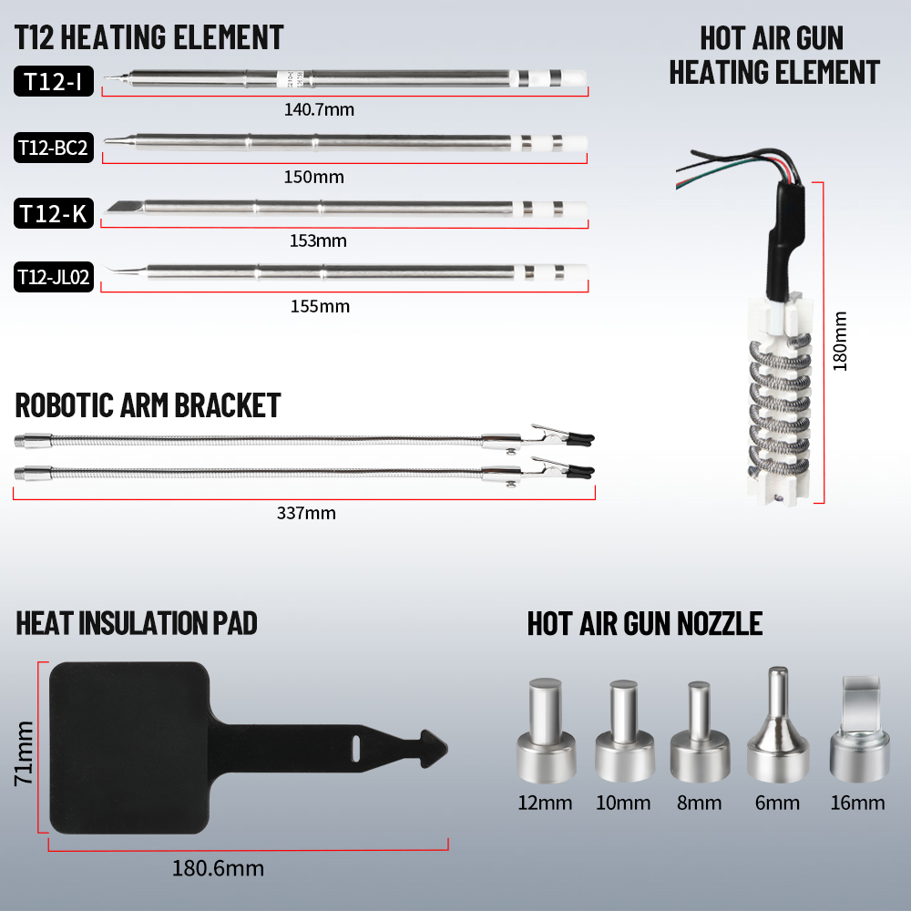 700W 2 in 1 Hot Air Soldering  - огляд і ціна Hot Air Rework Station T12